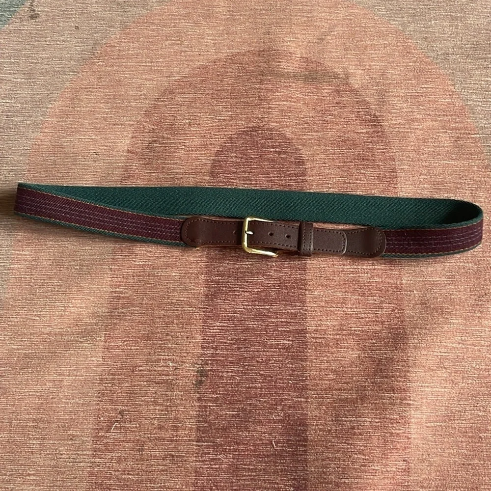 Genuine Leather Stylish Brown and Green Men's Belt
